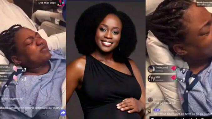 “All this Gen Z Mothers eeh” – Woman records herself giving birth on TikTok live, video shocks many(Watch)