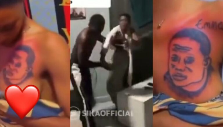 A Brotherhood mercilessly lashes his younger sister for tattooing boyfriend’s face on her Chest.(Video)