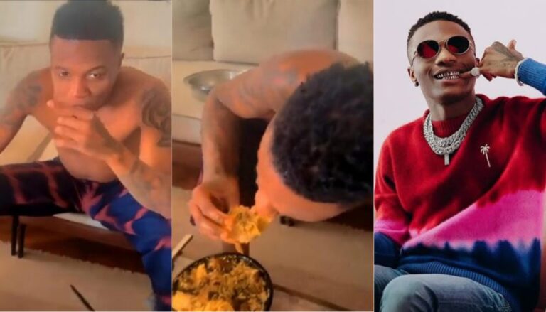 “Peace Of Mind won finish Popsy”-FC react as Wizkid Cries for help after eating Eba & Egusi, Video Goes Viral (Watch)